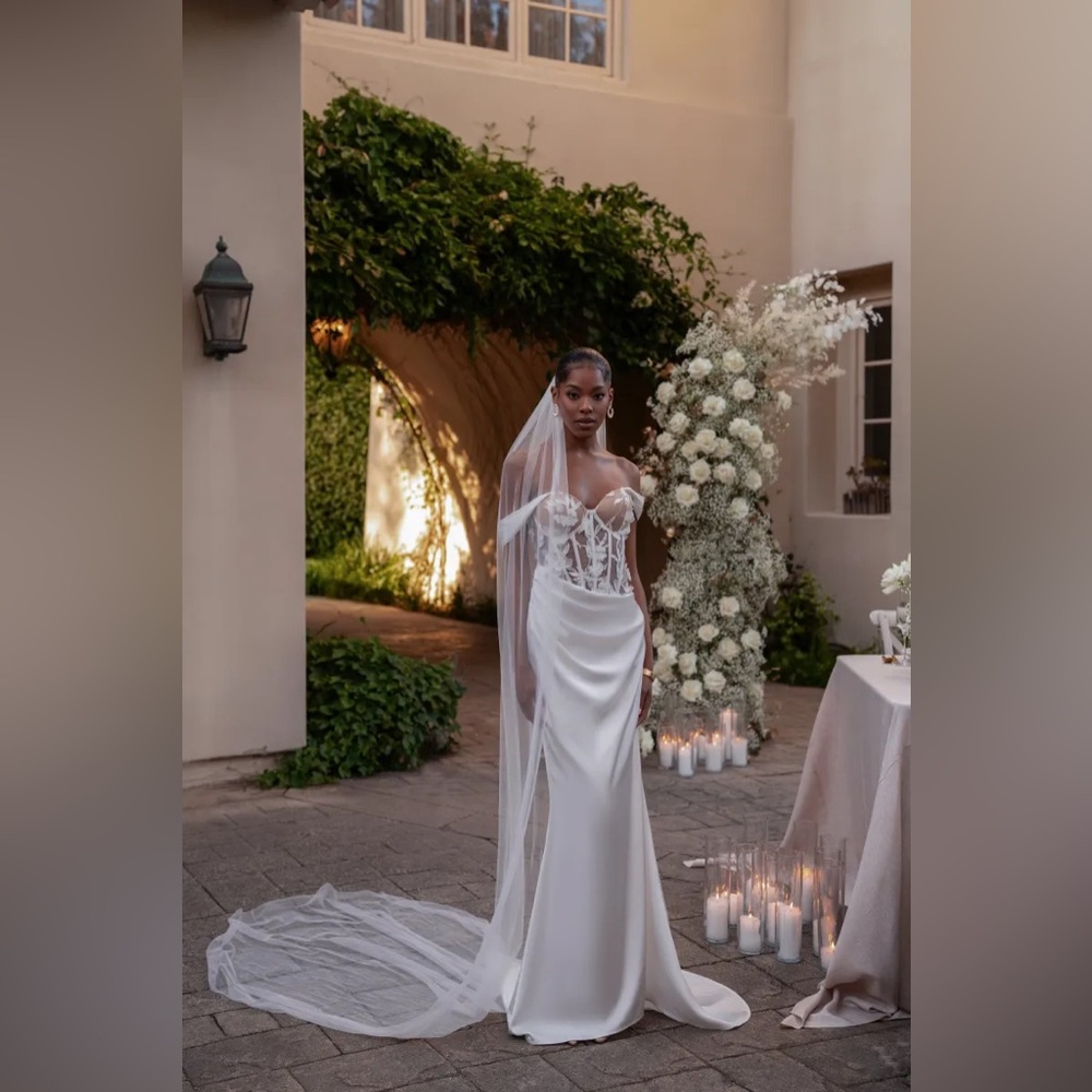 Ivory infinite love satin gown JLUXBEL bridal collection